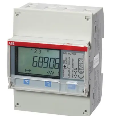 Contatore energia AMD ABB iBus B23 112-100, 3×65A Stahl impulso RS-485 