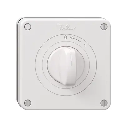 Contatto rotativo NUP NEVO, con manopola, KS, 0 <- 1, bianco 