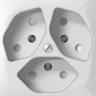 Presa ENC SIDUS 3×T13 bianco lucido con shutter 