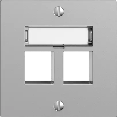 Montageset EDIZIOdue F, Geradeauslass, für 2×Keystone, silver 