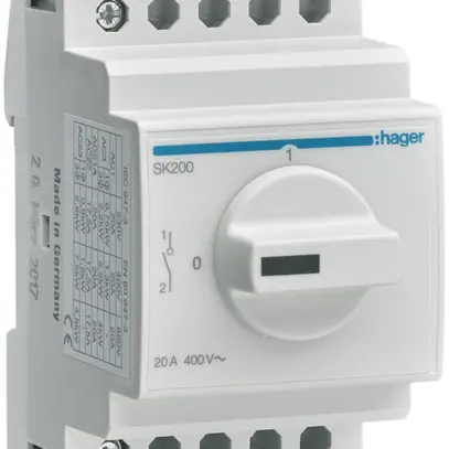 Interruttore rotativo AMD Hager 20A 400V 1 chiusura 0 apertura 0 invertitore 3UM 