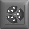 Kit de montage ENC Feller EDIZIOdue, pour prise 3×T23 1×séparé, gris foncé 