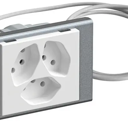 Presa FLF 3×T13 montaggio a.angolo cavo 1.5m e coperchio di protezione bianco 