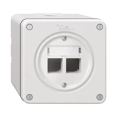 Kit di montaggio NAPU Feller S-One EASYNET, p.2×RJ45, altezza di mont.64 mm, bi 