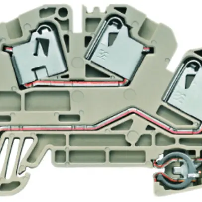 Borne d'installation Weidmüller PDL S/N/L/PE PUSH IN 4mm² 2 étages beige 