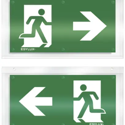 Plaque avec pictogramme ESYLUX pour SLX deux côtés flèche droite/gauche 