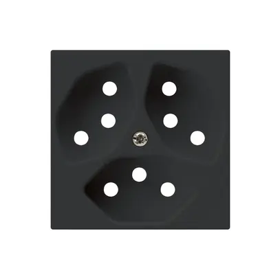 Frontplatte kallysto 3×T13 schwarz 60×60mm für Steckdose 3×T13 