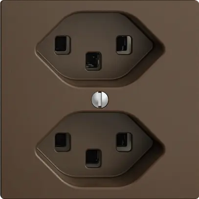 Presa EDIZIOdue 2×T23 coffee 16A, con morsetti innest. 