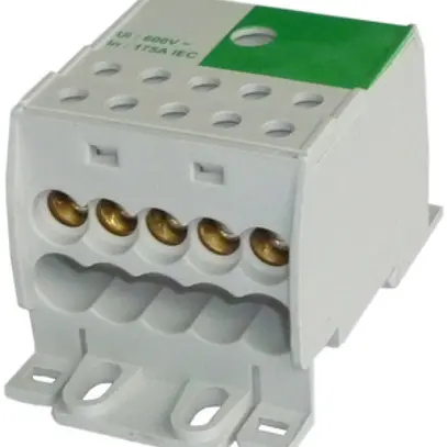 Bloc répartiteur PDB PE 175A 45×71×42.5mm 1×70/10×16mm² vert 