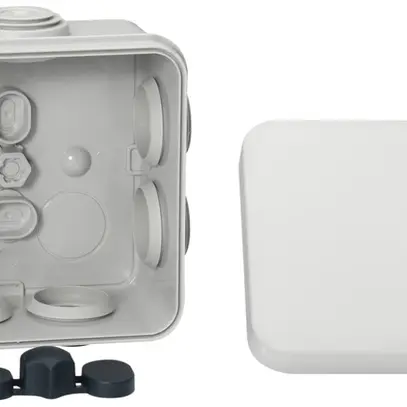 Boîte de dérivation AP Mureva 80×80×45mm vide gris IP55 