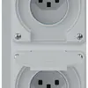 Combinazione AP robusto 2×1, 2×presa T23 IP55 grigio 