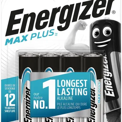 Pila alcalina Energizer Max Plus AA LR6 1.5V blister a 4 pezzi 