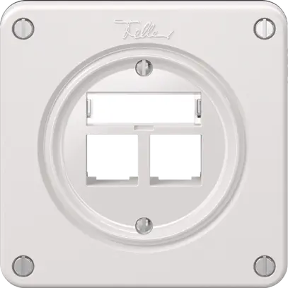 Kit de montage Feller S-One EASYNET, pour 2×RJ45, profondeur 28 mm, blanc 