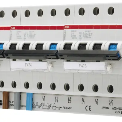 Barra collettrice ABB 10mm² per 4 FI/LS L1,L2,L3,N 