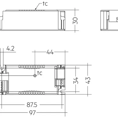 Convertisseur LED Tridonic LC o4a NF SC EXC3 DIM 28W 300…700mA 97×43×30mm 