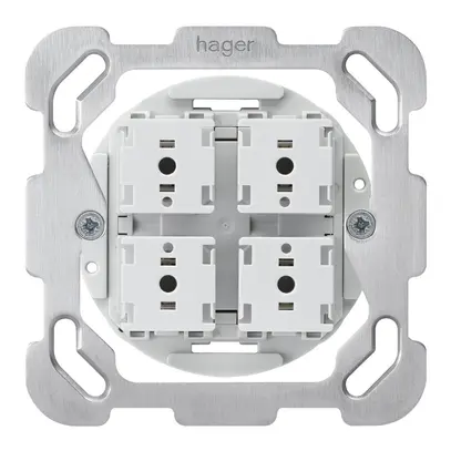 Inserto interruttore per tapparelle Hager con 4 tasti con piastra di fissaggio 