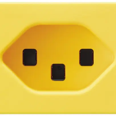 Prise INC FLF Hager type 23 jaune bornes à vis 