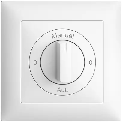 Frontset 0-Auto-0-Main EDIZIOdue weiss 88×88mm für Drehschalter 