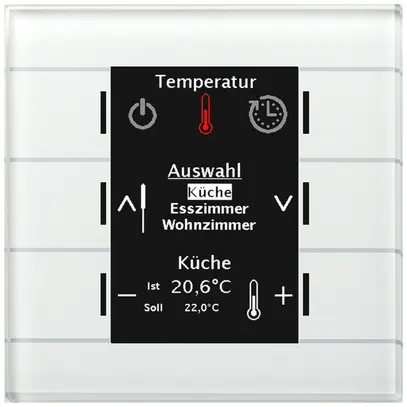 Appareil de contrôle KNX ENC MDT BE-GBZW.01 6t écran verre blanc 