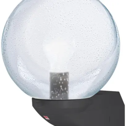 Wandleuchte ALC mit Blasen-Glas, schwarz 
