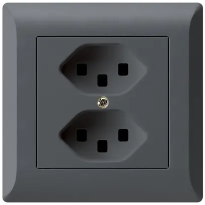 Prise ENC kallysto.line 2×T23 anthracite avec bornes enfichables 