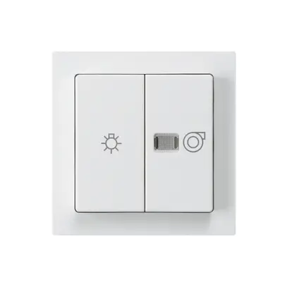 Kit frontale kallysto bianco 60×60mm con simbolo illuminazione+ventilazione 