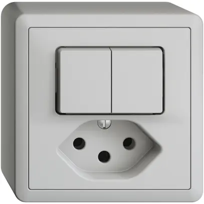 Combinazione AP 1/3+3/1P+T13 grigio chiaro, EDIZIOdue con shutter 