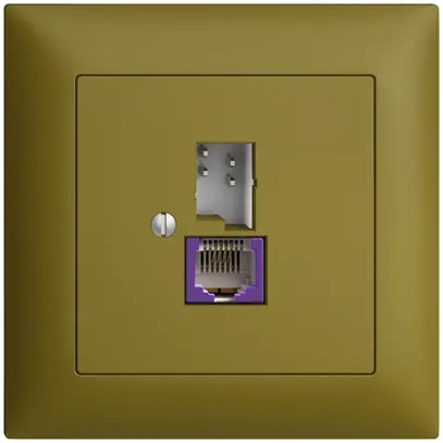 Presa INC T+T 6P/1×RJ45 DSL-a banda larga EDIZIOdue olive 