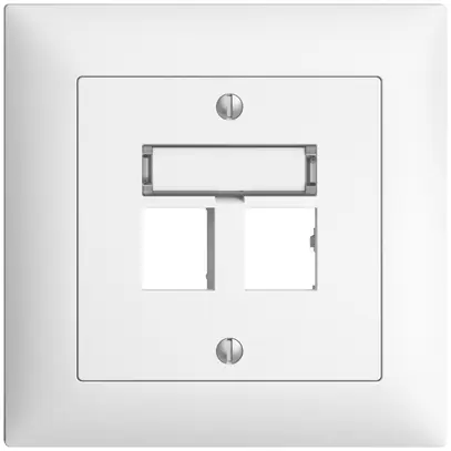 Kit montaggio ENC EDIZIOdue uscita dritta, per 2×RJ45 freenet, bianco 