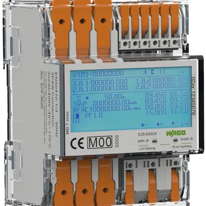 Contatore per consumo energetico WAGO diretto 3×230/400V MID Modbus M-Bus 4PS 