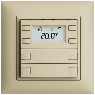 Poussoir RTH ENC KNX 2× EDIZIOdue FMI vanille, avec LED RGB 