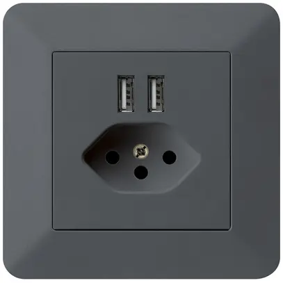 Presa INC 2×USB & T13 kallysto.trend 2400mA antracite 