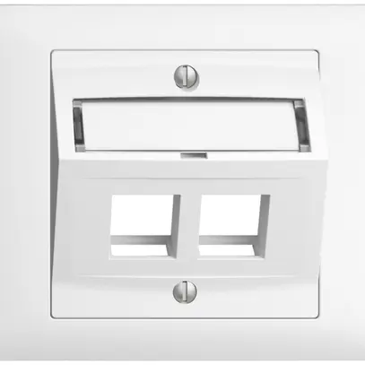 Kit de montage INC EDIZIOdue BKE, avec capot de sortie oblique 2×Keystone blanc 