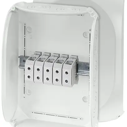 Scatola di derivazione AP Hensel KF G con mors.5×50mm² grigio 