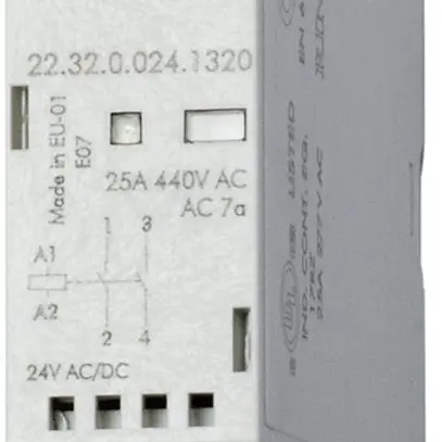 REG-Schütz Finder 22.32, 230VUC, 1S+1Ö 25A/440VAC AgSnO2, LED 
