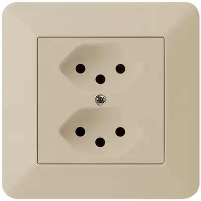 Prise ENC kallysto.trend 2×T13 beige avec sécurité enfants 