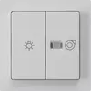 Interrupteur lumineux kallysto 1/1L gris clair avec symbole lumière+ventilation 