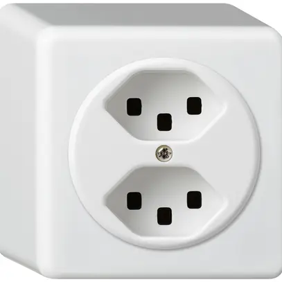 Presa AP basico 2×tipo 23 bianco con morsetti innesto 