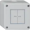 Contatto pulsante AP robusto IP55 2×1P grigio 2×illuminato 