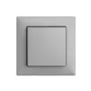 Frontset EDIZIOdue silver 60×60mm für Druckschalter 