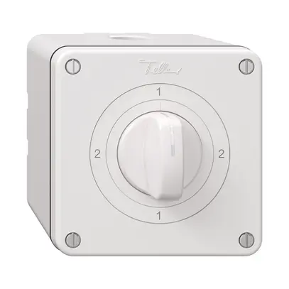 Interruttore rotativo NAP NEVO, 3/1L, con manopola, KS, 2-1-2-1, bianco 