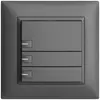 UP-Taster KNX 3-fach EDIZIOdue dunkelgrau RGB mit LED 