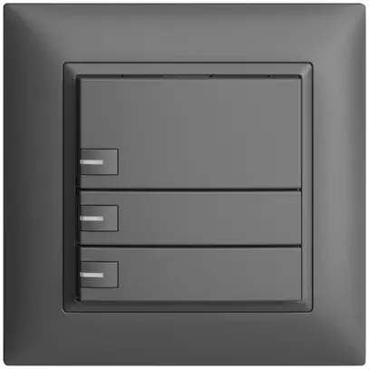Poussoir ENC KNX 3× EDIZIOdue gris foncé RGB avec LED 