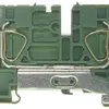 Morsetto di terra componibile Woertz 1.5…4mm² molla 2×1 DIN 35mm verde/giallo 