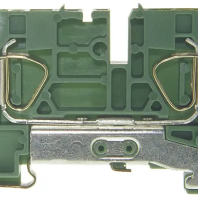 Morsetto di terra componibile Woertz 1.5…4mm² molla 2×1 DIN 35mm verde/giallo 