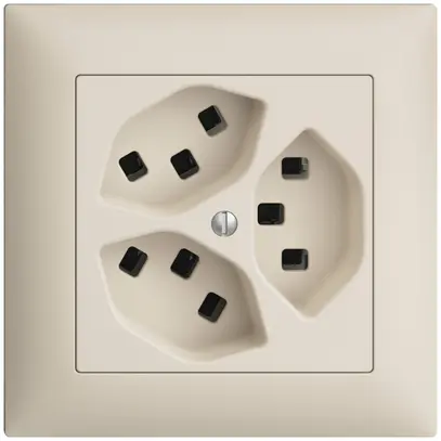 Presa INC 3×T23 16A EDIZIOdue crema, con morsetti innest. 