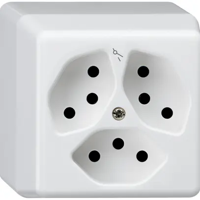 Presa AP basico 3×tipo 13S bianco 