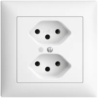 Prise ENC EDIZIOdue 2×T13 blanc, avec LED vert 