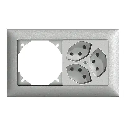 UP-Kombination leer+3×T13 horiz. EDIZIOdue silver 