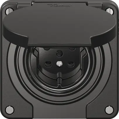 Prise NEVO N.CO, 1×T15, IP21, noir 